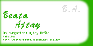beata ajtay business card
