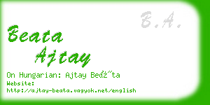 beata ajtay business card